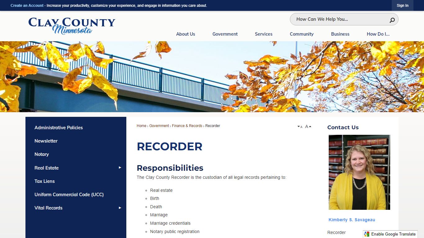 Recorder | Clay County, MN - Official Website