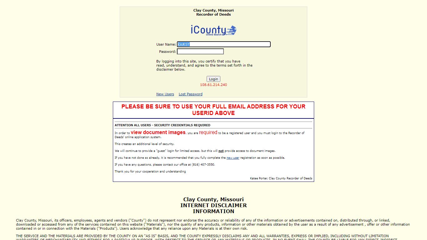 iRecord Client Login - claycountymo.gov